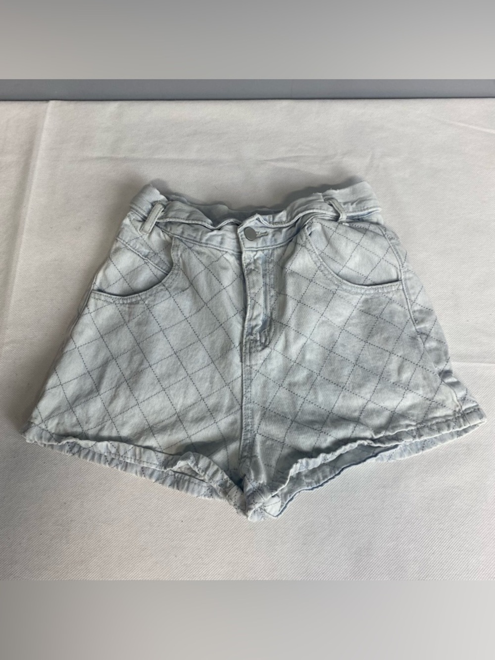 Cloud Ten Women’s Denim Shorts Sz Small High Waist Diamond Pattern Festival